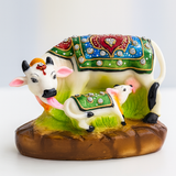 Divine Sansar-Decorative Kamdhenu Cow and Calf Idol a white background