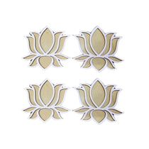 MDF Rangoli Board | Design J | 4″ x 4″ | Set of 4 - Divine Sansar