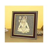 DivineSansar-Pyrite Stone Frame with Mahadev Shiv-Mahadev Pyrite photo frame