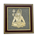 Divine Sansar Pyrite Stone Frame with Mahadev Shiv