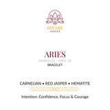 Divine Sansar-Aries Bracelet Front-Carnelian-Red Jasper-Hematite