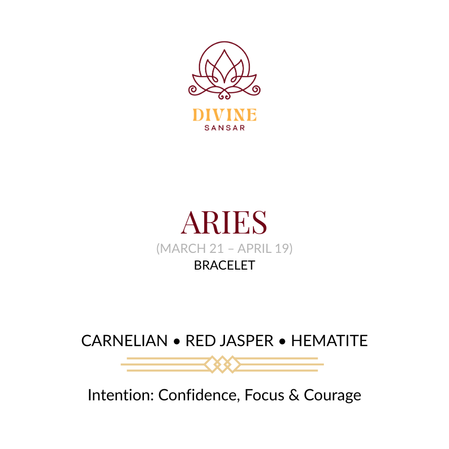 Divine Sansar-Aries Bracelet Front-Carnelian-Red Jasper-Hematite