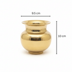 Divine Sansar-Brass Kalash-9.5cm X 10cm dimensions labeled on a white background