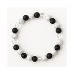 Divine Sansar-Crystal Energy Trinity Bracelet: Howlite · Clear Quartz · Lava- on a white background