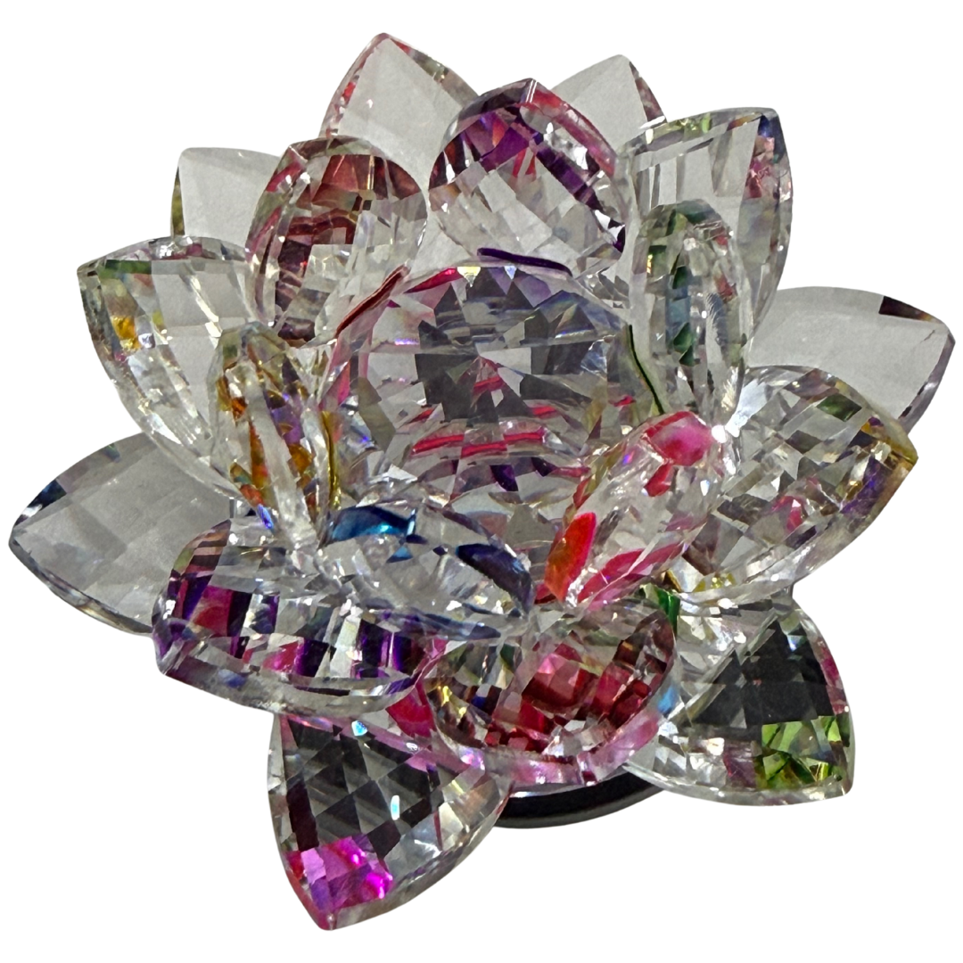 Divine Sansar-Crystal Kamal-Multicolored crystal flower on a white background