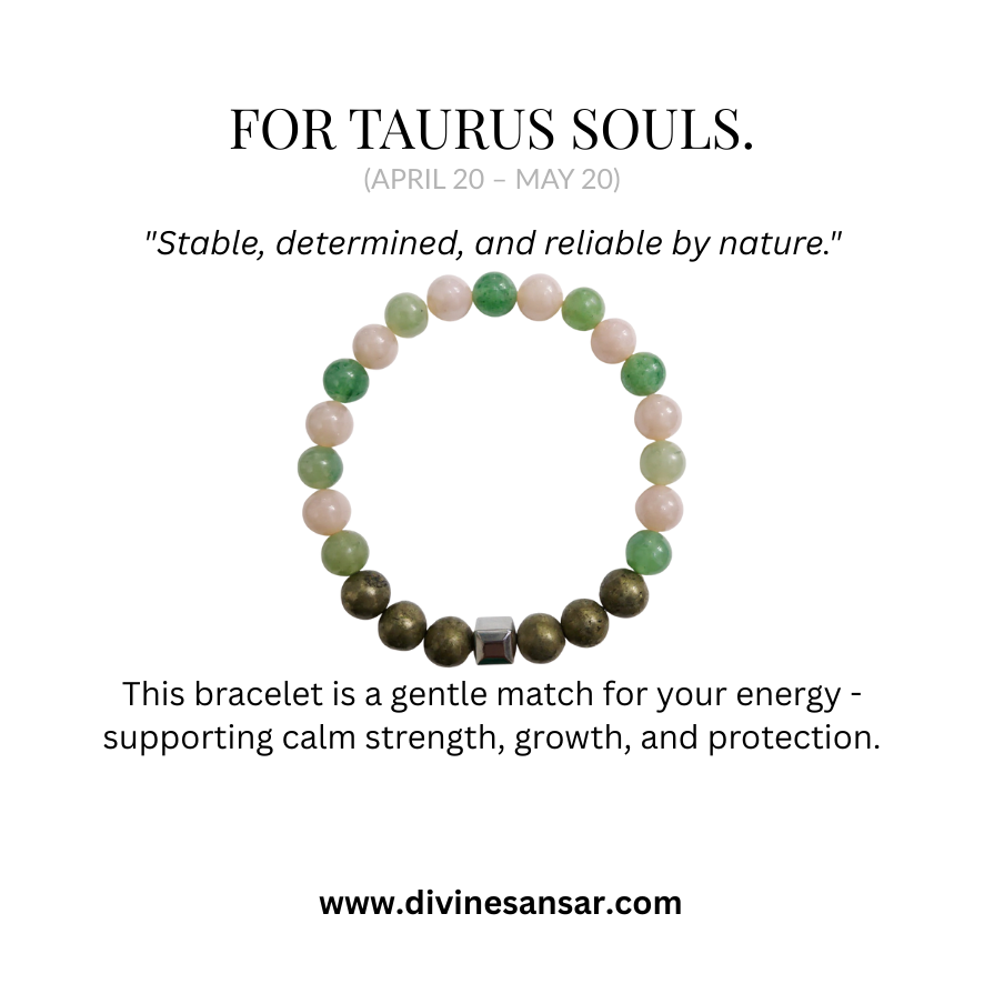 Divine Sansar-Crystal Stone Bracelet For Taurus souls