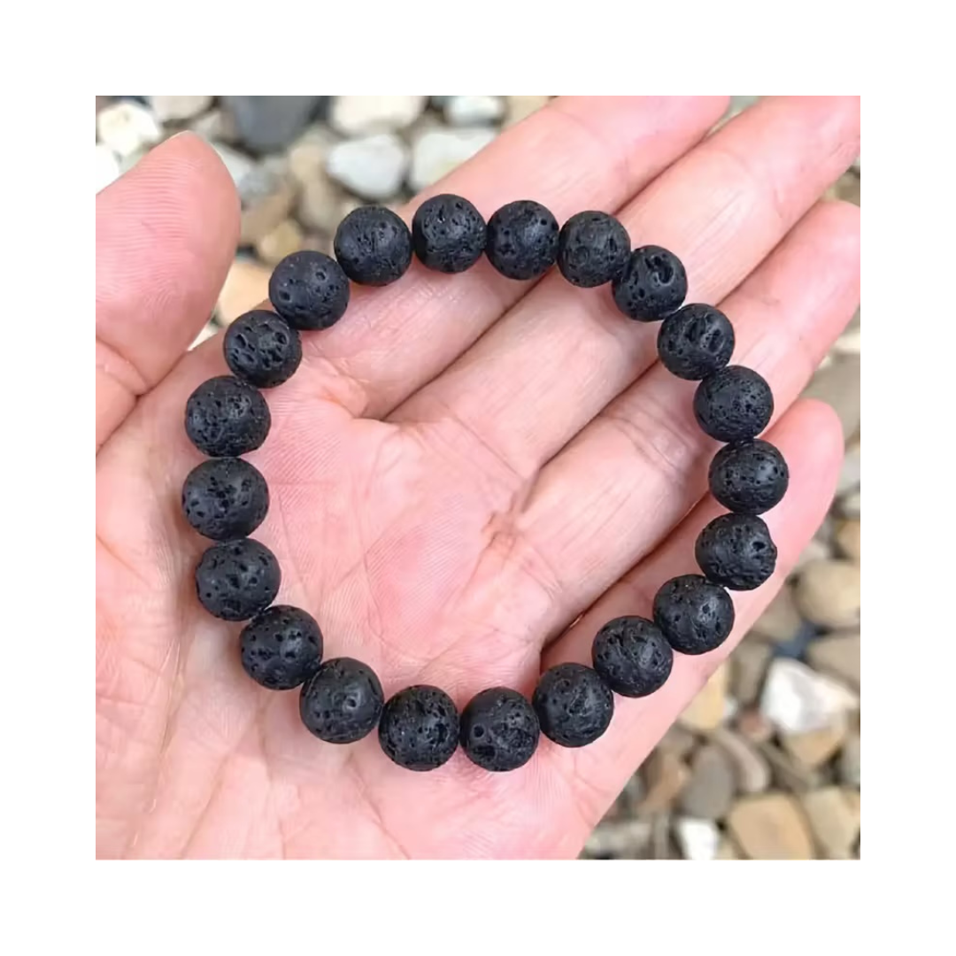 Divine Sansar-EmberAnchor Bracelet-LavaStone used for grounding, courage and stability