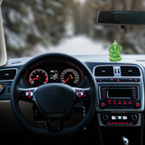 Divine Sansar-Glow in Dark Ganesha Statue-Car interior with a Glow in Dark Ganesha Statue on the dashboard