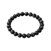 Divine Sansar-InnerPeace Bracelet-Snowflake Obsidian bracelet on a white background