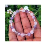 Divine Sansar-Mental Peace Bracelet-consisting Amethyst-Clear Quartz-Rose Quartz