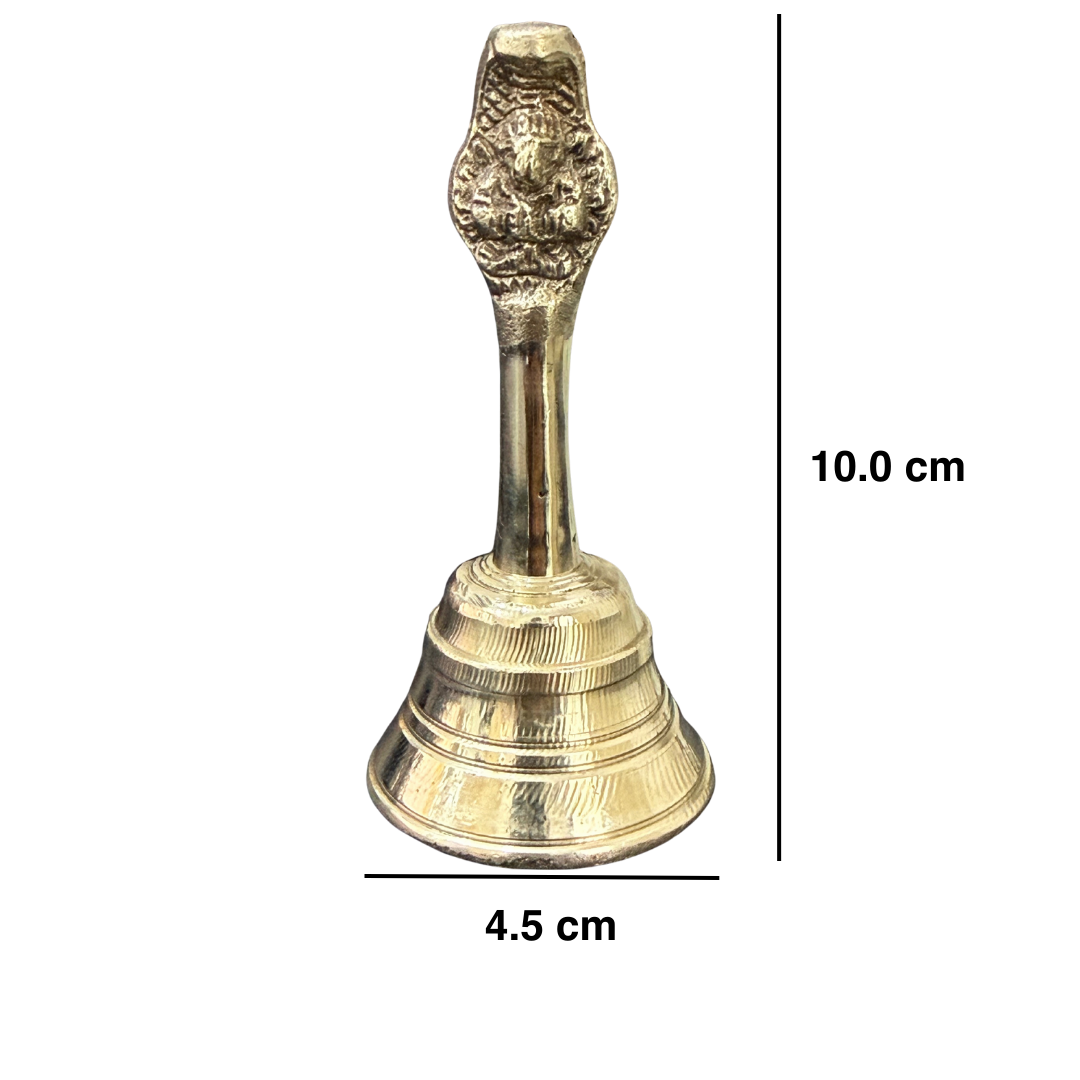 Divine Sansar-Pooja Ghanti-Brass puja Bell with 10cm X 4.5cm measurements