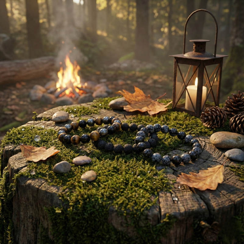 Divine Sansar-Shield Stack Protection Grounding Bracelet-Triple Protection-Ember Anchor-Inner peace