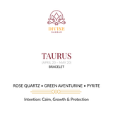 Divine Sansar-Taurus Bracelet Front-Rose Quartz-Green Aventurine-Pyrite