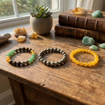 Divine Sansar-The Abundance Trio Wealth Career Bracelet-Prosperity-Money Magnet-Wealth Magnet-on a wooden table