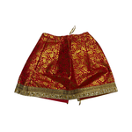 Divine Sansar-Tulsi Poshak-beautiful Sacred Cloth for Adorning Tulsiji-red and golden flower motif