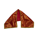 Divine Sansar-Tulsi Poshak-beautiful Sacred Cloth for Adorning Tulsiji-red and golden flower motif