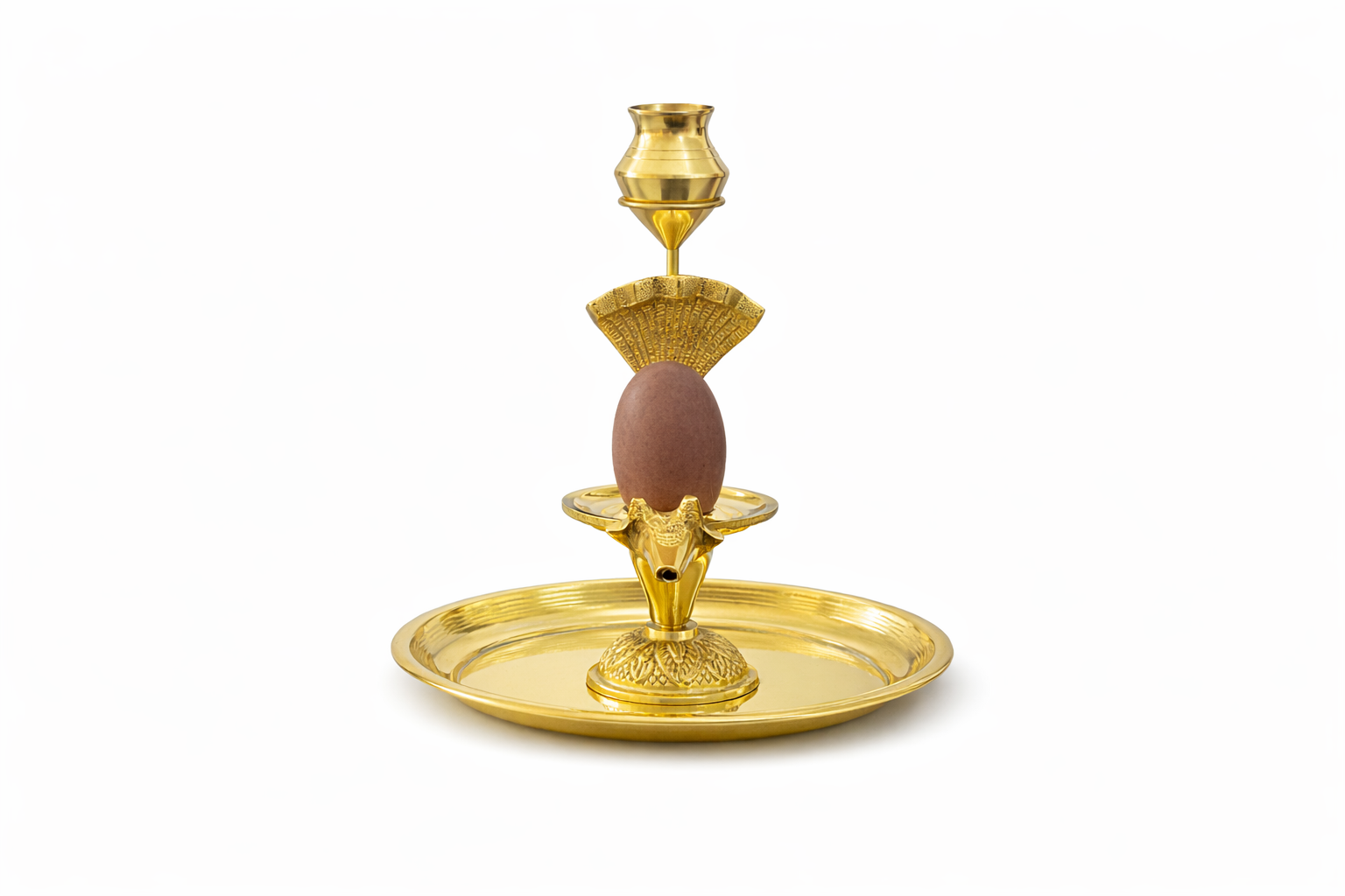 Divine Sansar-UAE-Narmadeshwar Shiva Lingam with Brass Jaladhari Abhishek Pot