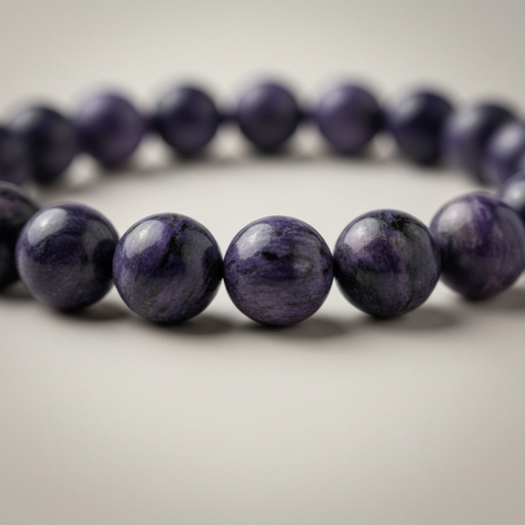Divine Sansar-Wisdom Bracelet- Lapis Lazuli 3-purple coloured lapis Lazuli wisdom bracelet