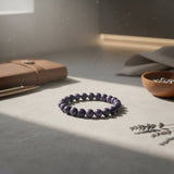 Divine Sansar-Wisdom Bracelet- Lapis Lazuli 4-purple colour wisdom bracelet lapis lazuli on a white surface