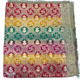 Divine Sansar Chunri Collection-Colorful patterned veil with geometric design on a white background