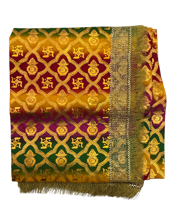 Divine Sansar Chunri Collection-Colorful veil with intricate patterns on a white background