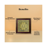 Pyrite Frame Shree Yantra - Spiritual Benefits Chart for Abundance - Divine Sansar UAE