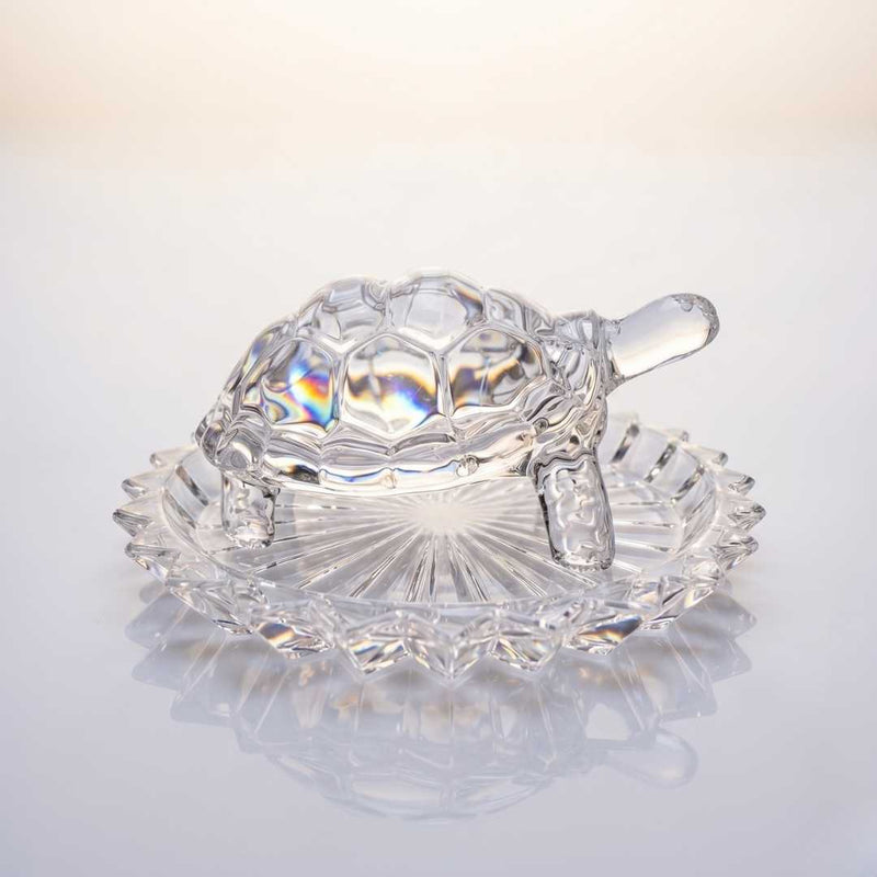 Divine Sansar Wish Fulfilling Crystal Turtle- on a white background