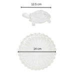 Divine Sansar Wish Fulfilling Crystal Turtle Measurment-Wish Fulfilling Crystal Turtle with measurements on a white background