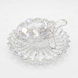 Divine Sansar Wish Fulfilling Crystal Turtle with bowl side angle-Clear crystal turtle figurine on a white background