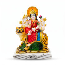 Durga Mata statue 14.5 cm polyresin Sherawali Maa murti seated on a tiger - Divine Sansar