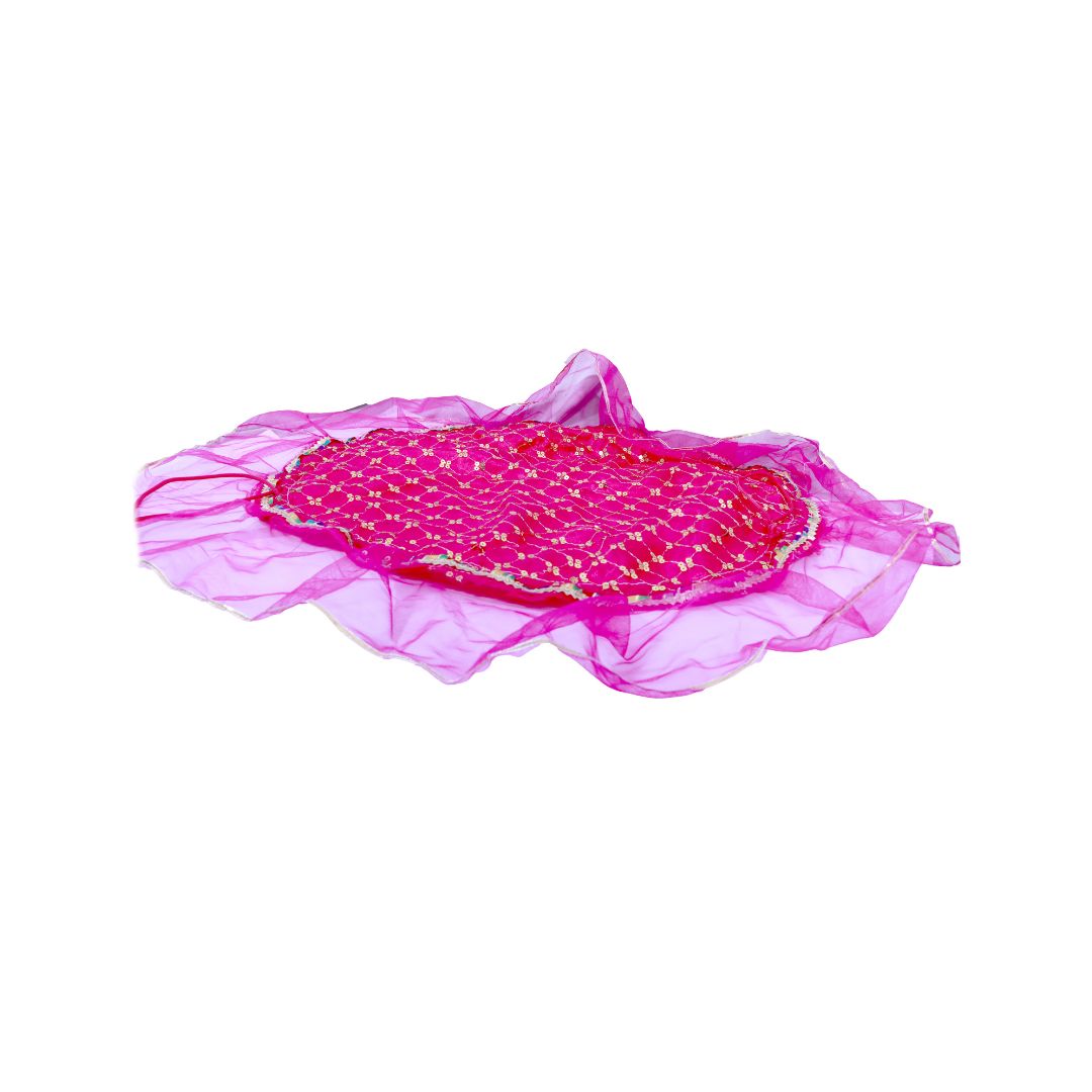 Divine Sansar Elegant Traditional Shagun Potli Pink on a white background