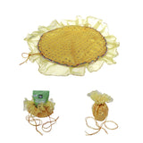Divine Sansar Elegant Traditional Shagun Potli Yellow on a white background