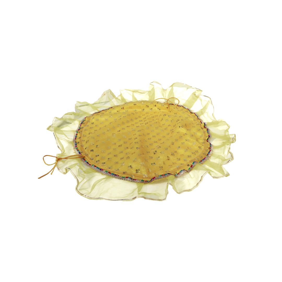 Divine Sansar Elegant Traditional Shagun Potli Yellow on a white background