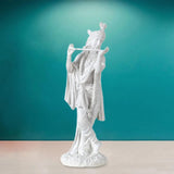 Divine Sansar Elegant White Krishna Statue Playing Flute against a sky background