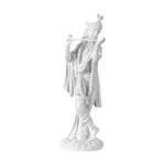 Divine Sansar Elegant White Krishna Statue Playing Flute on a white background