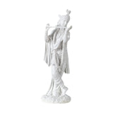 Divine Sansar Elegant White Krishna Statue Playing Flute on a white background