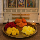 Fresh Flower Assortment — Red Roses, Orange & Yellow Marigold, Yellow Chrysanthemum