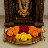 Fresh Flower Assortment — Red Roses, Orange & Yellow Marigold, Yellow Chrysanthemum