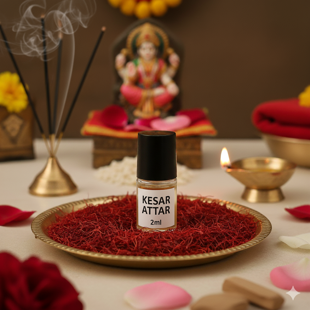 Pooja Attar 2ml – Rose, Sandal, Jasmine & Kesar