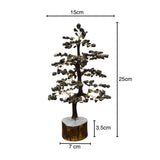 Divine Sansar-Geniune Pyrite Stone Tree of Life with dimensions labeled on a white background