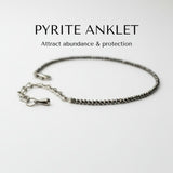 Divine Sansar-Genuine pyrite anklet with lobster clasp on white background – Divine Sansar UAE