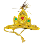 Divine Sansar-Golden Mukut with gold embellishments and a red center on a white background