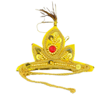 Divine Sansar-Golden Mukut with gold accents and a red center on a white background