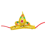 Divine Sansar-Golden Mukut with red stones and red string on a white background