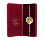 Golden Lotus Gota Rakhi - Gold Sequin Flower Rakhi for Brother | Divine Sansar UAE