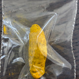 Divine Sansar Haldi Sabut (Turmeric Whole) in a clear plastic bag on a wooden surface
