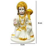 Hanumanji Statue in White & Gold
