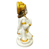 Hanumanji Statue in White & Gold
