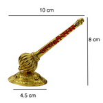 Divine Sansar Hanumanji Gada-Golden colored object with red text, shown with measurements on a white background.