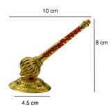 Divine Sansar Hanumanji Gada-Golden colored object with red text, shown with measurements on a white background.